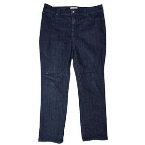 Chicos Womens fabulously slimming Jeans sz 10 SHORT Denim Dark Wash